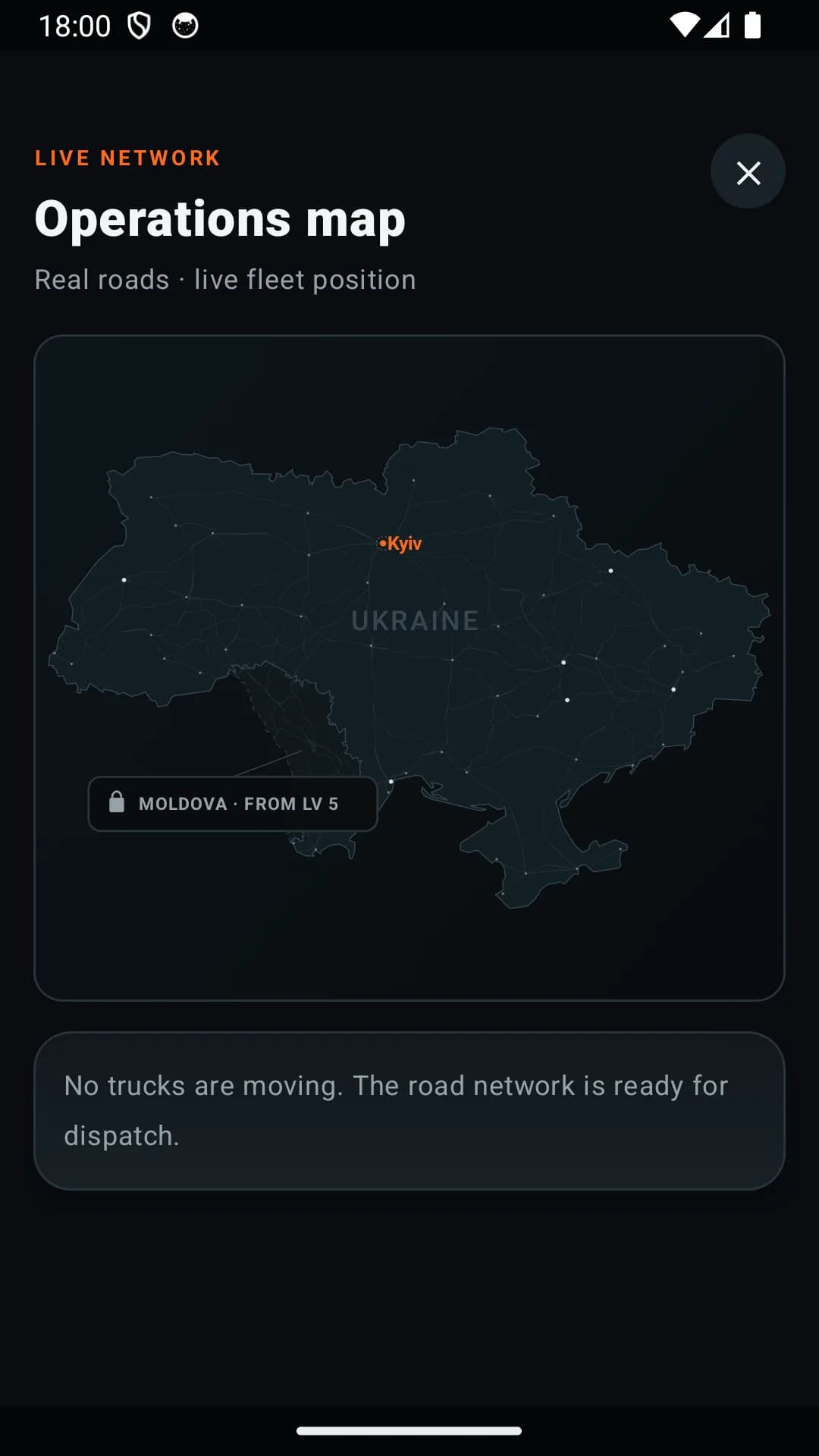 Carcato mobile operations map and road network across Ukraine